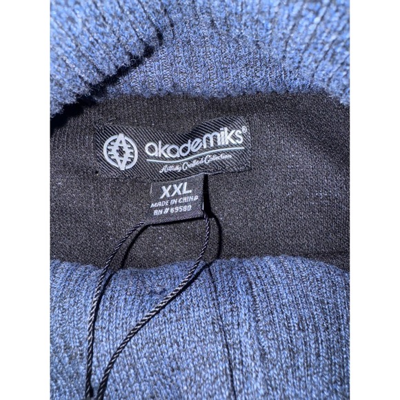 Akademiks Mens Heather Blue Mock Neck Button Placket Sweater XXL NEW - Picture 4 of 7
